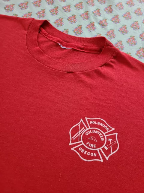 Vintage 90's Fire Department Shirt Holbrook Oregon Size Large 2