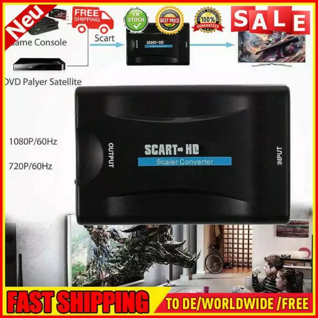 1080P HDMI to SCART Video Audio Upscale Converter Adapter for Smartphone HD TV