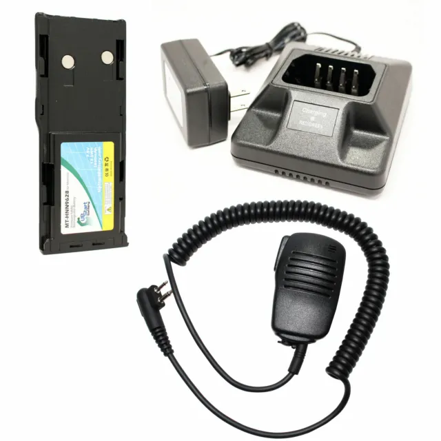 Battery, Charger & Shoulder Speaker Mic for Motorola GP300, LTS2000