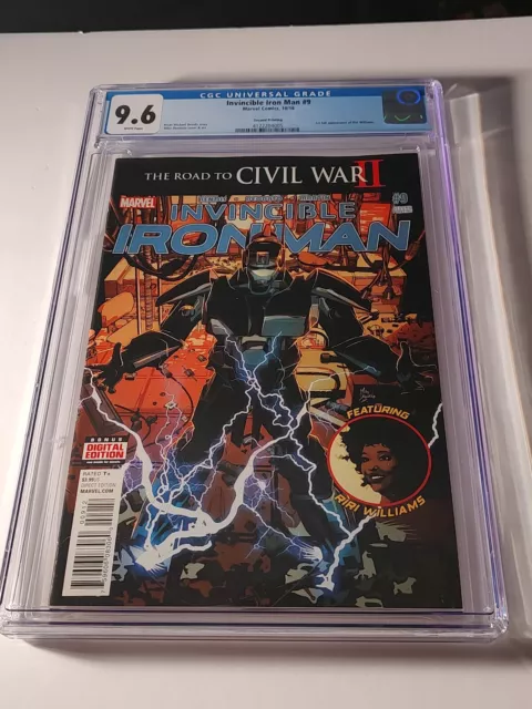 Invincible Iron Man #9 CGC 9.6 WP, 2nd Print, 1st Full Riri Williams/Ironheart