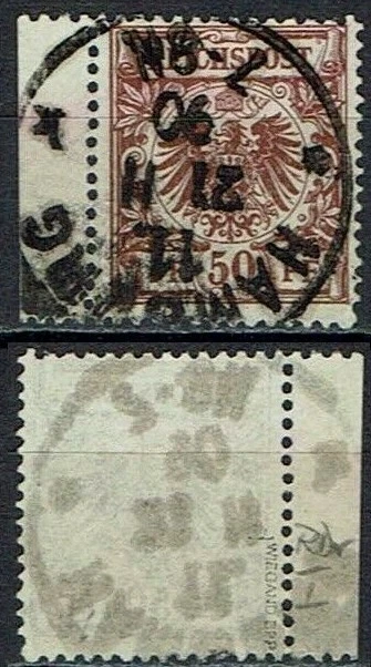 DR Krone Adler Rand Rarität Michel Nr 50 d Randstück links RDr I geprüft BPP RRR