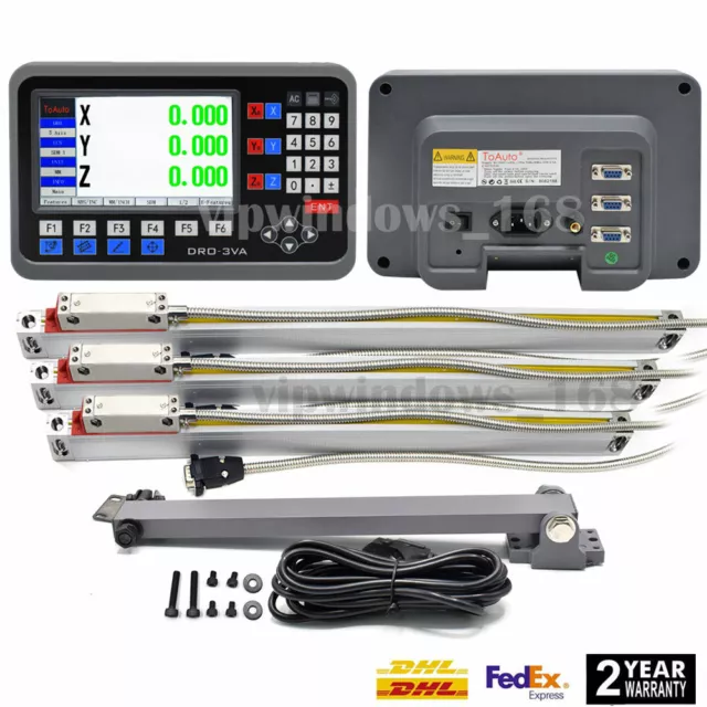 DRO Digital Readout &Linear Glass Scale Kit Sensor Encoder for CNC Milling Lathe