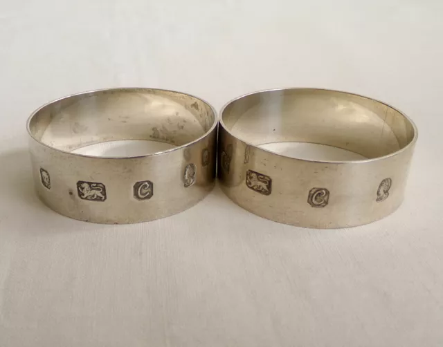 Lot of 2 Silver Napkin Rings Not Engraved Hallmarked London 1977 Queen Jubilee