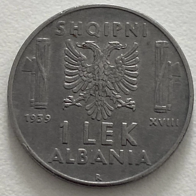 elf Albania Italian Occupation 1 Lek 1939 Yr XVIII World War II Magnetic
