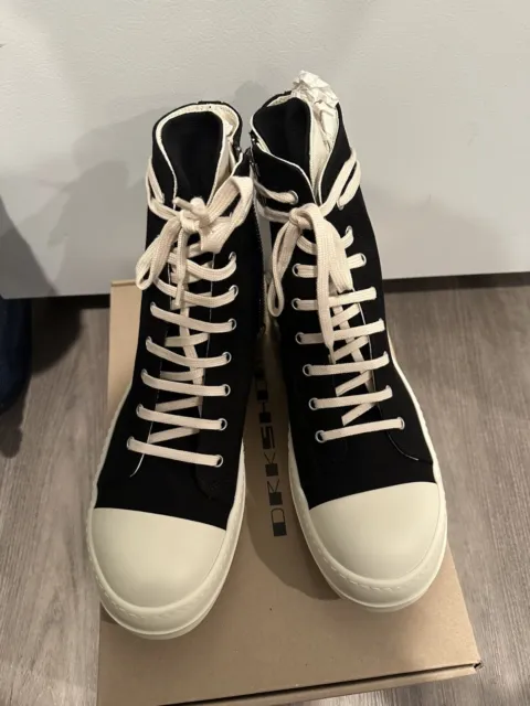 Rick owens Drkshdw Pentagram Ramones High Black Milk Size 43