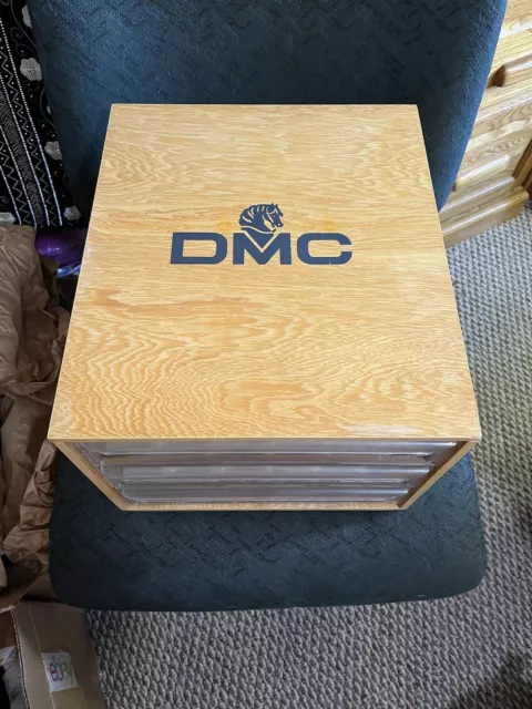 DMC 3 Drawer Wood Embroidery Floss Organizer Storage Box w