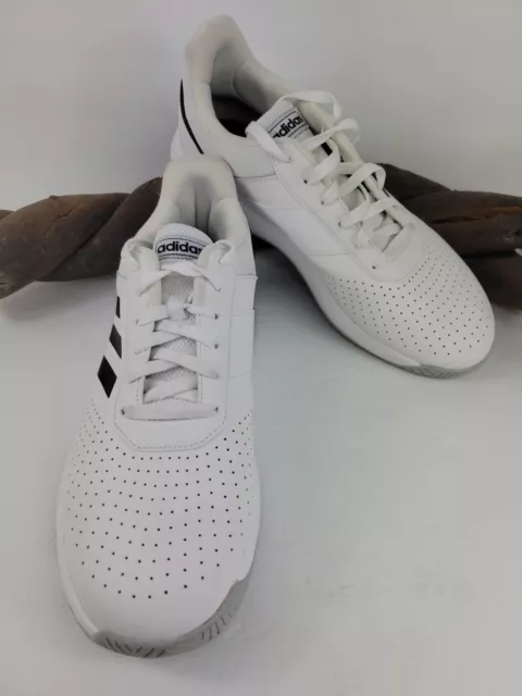 Adidas Courtsmash Mens Size 10.5 M F36718 White Black Running Shoes Sneakers EUC
