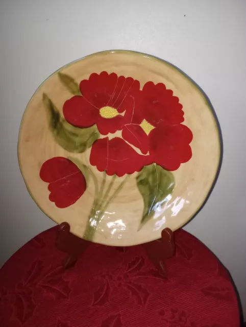 Fleur Rustique by Ambiance Dinner Plate Nanette Vacher Red Poppies