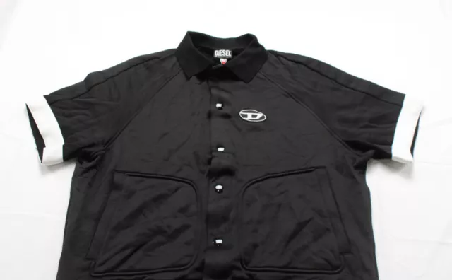 Diesel Men's Loose-Fit Hybrid Sweatshirt Jersey Jacket CF6 Black Large NWT 2
