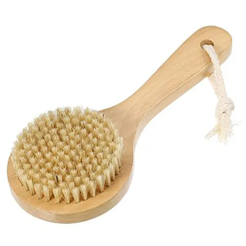 VOCOSTE 1pcs Bain Brosse Dos Laveur Bois pour Douche avec Poignée Marron 20x8cm