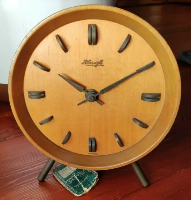 Rara Sveglia anni 50 Kienzle in legno DESIGN KIENZLE orologio da tavolo