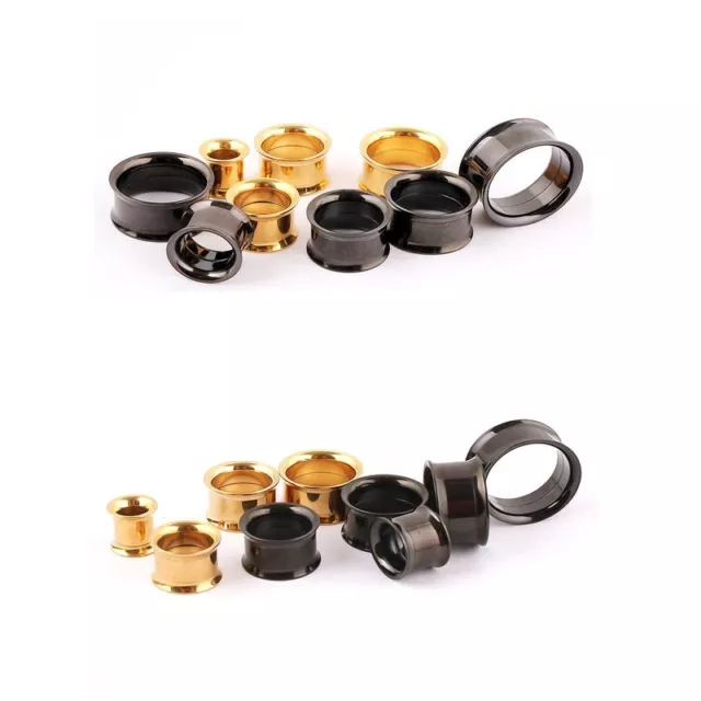 Surgical Stainless Steel Flesh Tunnels Double Flare Ear Plugs 316L Ear Expanders