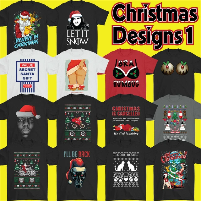 DIVERTENTE T-SHIRT NATALE Uomo Santa Secret Natale regalo regali Crimbo Babbo Natale UNISEX
