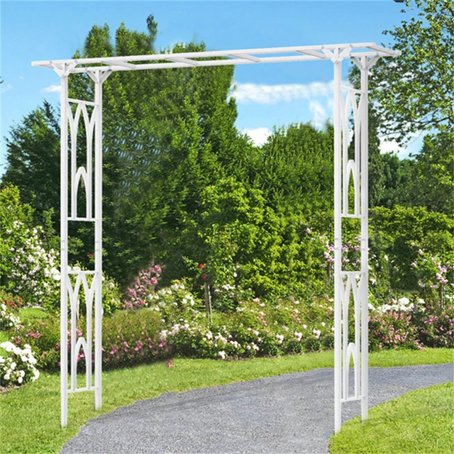 CLP Gartenpavillon Keira 270x200cm - Antikweißer Rosenbogen Mit Rankhilfe