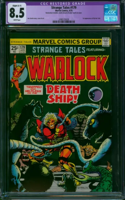 Strange Tales #179 ⭐ CGC 8.5 Restored ⭐ 1st PIP THE TROLL! Warlock Marvel 1975