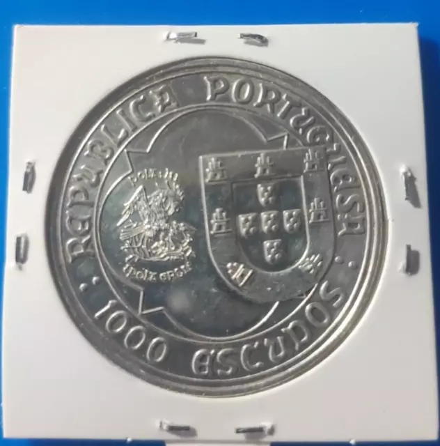 lote 3 monedas de 1000 escudos de PLATA,Portugal 2
