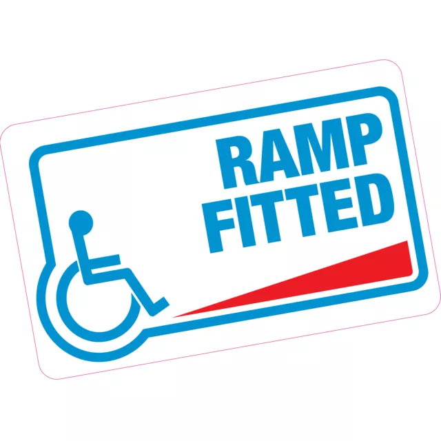 Ramp Fitted Vinyl Sticker Blue Badge Disability Motobility Home Shops Car Van