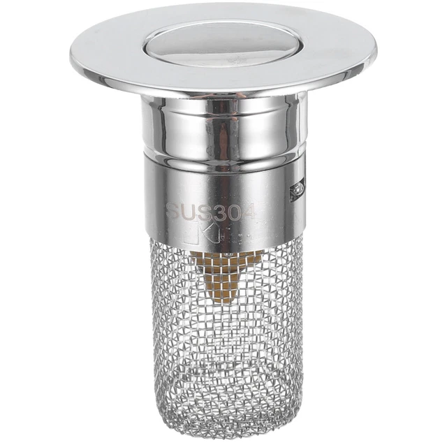 Bouchon D'évier Cuisine Inox 304 - Filtre Anti-odeurs Et Anti-déchets, Panier Pressoir Pour éviers 73-87mm