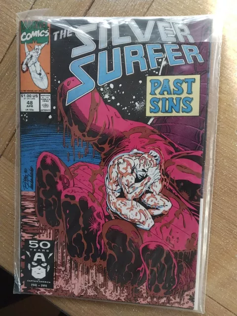 Marvel Comics The Silver Surfer Issue 48 US Comic Vintage Apr 91
