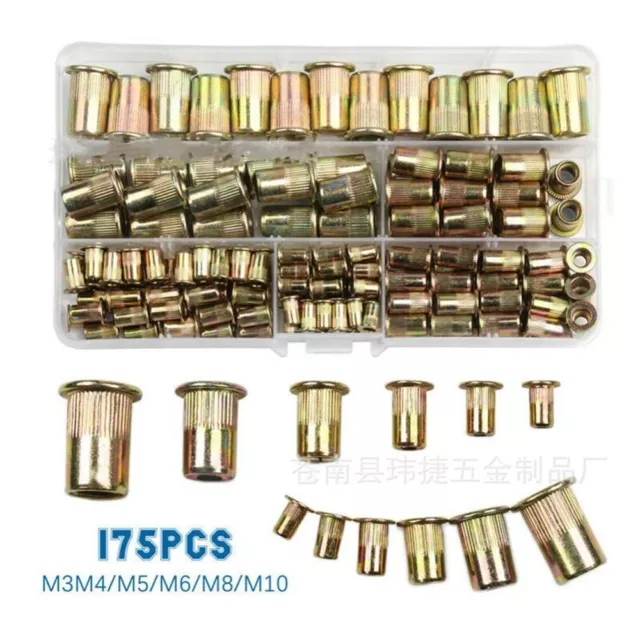 175Pcs 6 Size Metric Rivet Nuts Kit Metric Nuts Assortment  Automotive