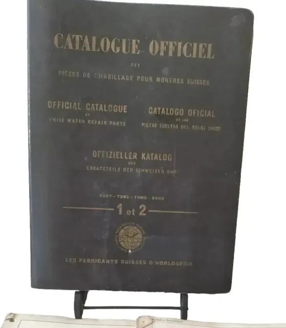 Ersatzteile der Schweizer Uhr Offizieller Katalog  Band. 1 +2 1955 +Ergänzung