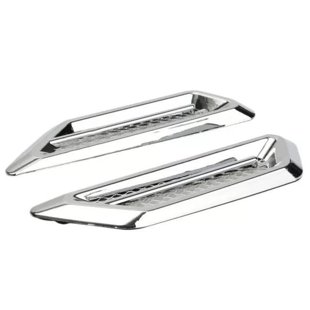 2x Chrome Car SUV Air Flow Fender Side Vent Décor Autocollant Accessoires