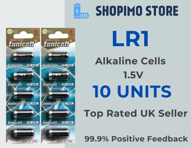 LR1 Batteries MN9100 x 10 E90 KN AM5 batteries 1.5v Type N Alkaline Eunicell UK