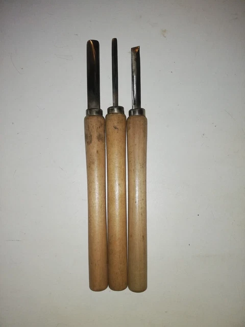 Lot De 11 Ciseaux à Bois Anciens – Gouges De Tourneur, Outils Anciens France, Acier Et Bois, état D’usage