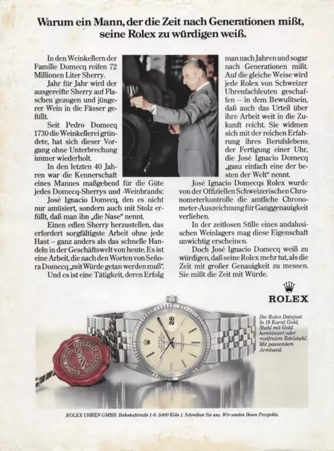 Rolex Datejust 1983 - Vintage Werbung Anzeige Reklame - yellowed_vintageads