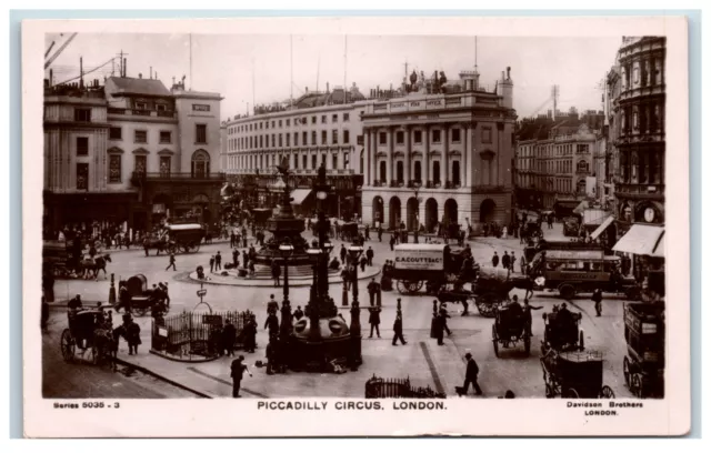 Postcard Piccadilly Circus London real photo posted 1908