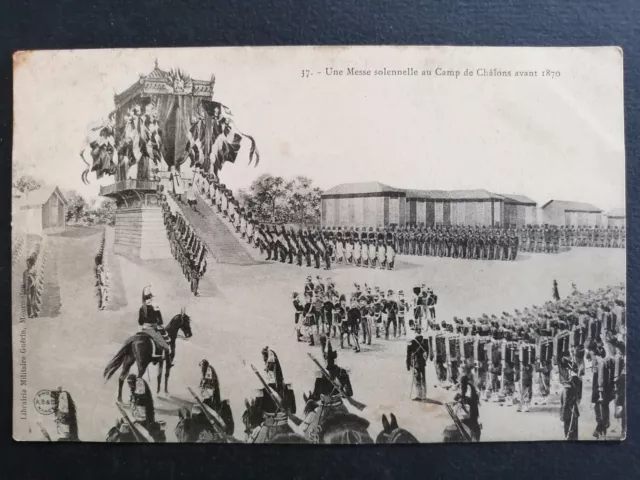 Carte Postale Ancienne CAMP MILITAIRE de CHÂLONS MOURMELON avant 1870 Messe