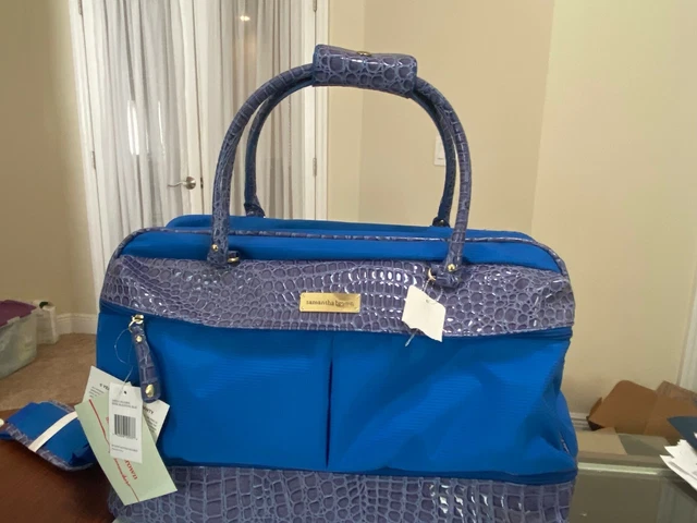 Samantha Brown Drop Bottom Satchel Bag Blue with Tags