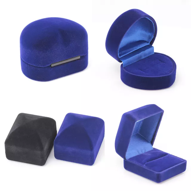 Boîte à Bijoux Velours Coffret écrin Bague Anneau Présentoir Rangement Ring Box