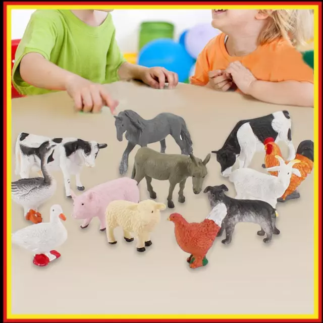 12pcs Farm Animals Educational Learning Toy Funny Cute Gifts for Children Kids
