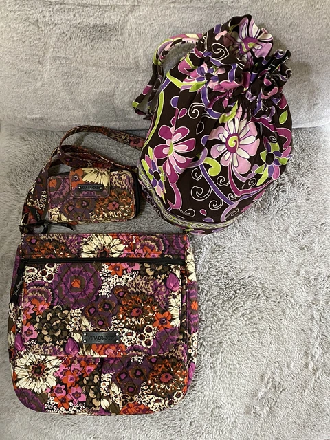 Vera Bradley Lot 3 Diaper Bag Purse Ditty Bag Wallet Lined Beach Pool Swimsuit