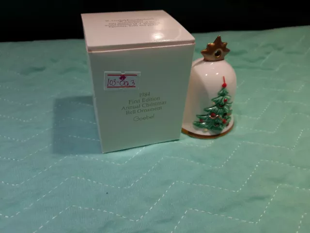 1984 Goebel Hummel Annual Christmas Bell Ornament First Edition. White Tree