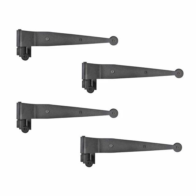 Black Offset Strap Lift Off Pintle Hinge 11.75" L Pack of 4 Door Hinges