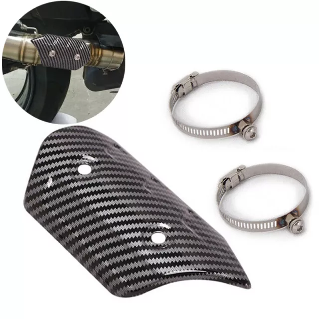 Exhaust Pipe Protector Heat Insulation Cover Plastic Shield Motorcycle Kit Set