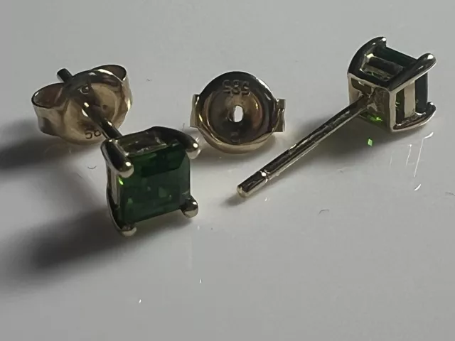 Gelbgold  Ohrstecker Ohrringe 14Kt/ 588er GOLD  mit Peridot edel & zeitlos schön 2