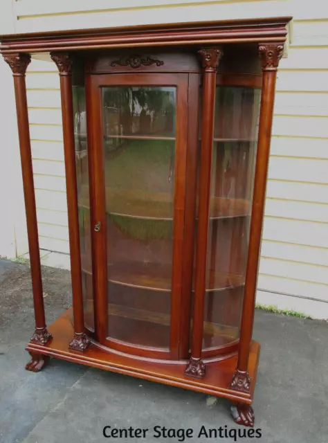 63159  Antique Victorian Mahogany China Cabinet Curio