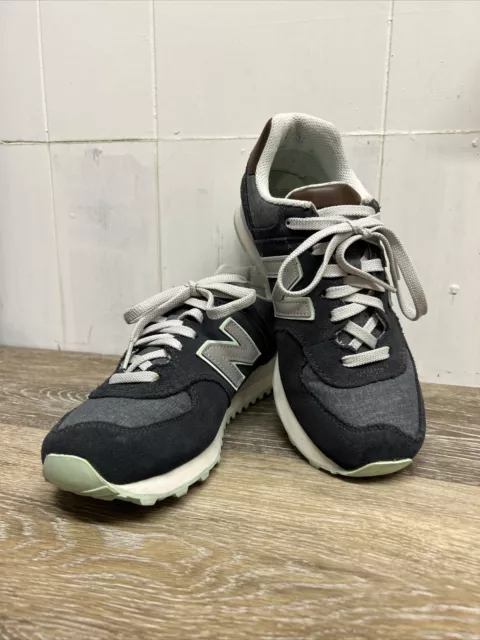 New Balance WL574BEA Denim Grey Mint Brown Sneakers Women's Size 7.5
