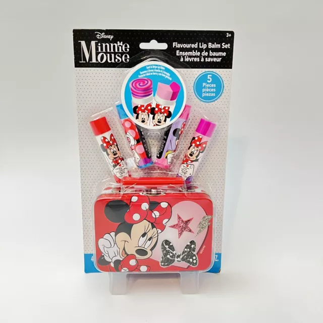 For Kids Townley Girl Minnie Mouse Flavored Lip Balm Set With Pink Tin Box Case
