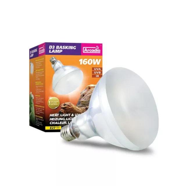 Arcadia - D3 UV Basking Lampada 160W E27 - Terrari Rettili