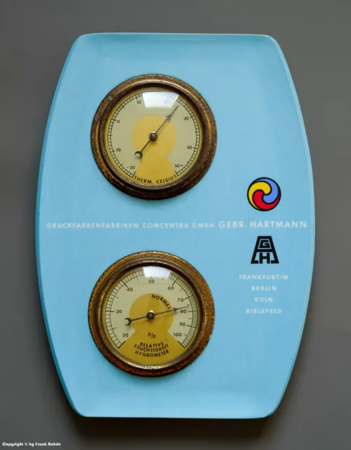 Thermometer und Hygrometer - DRUCKFARBENFABRIKEN CONCENTRA - wohl um 1955