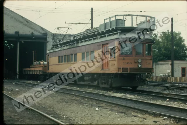 Orig. Slide Chicago S. Shore & S. Bend CSS 1100 Line Car Michigan City IN 7-1973