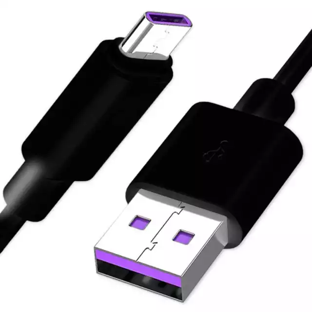 Cable Cargador de USB 3.1 a Tipo C Datos Sincronización Carga Móvil Negro 5A QC