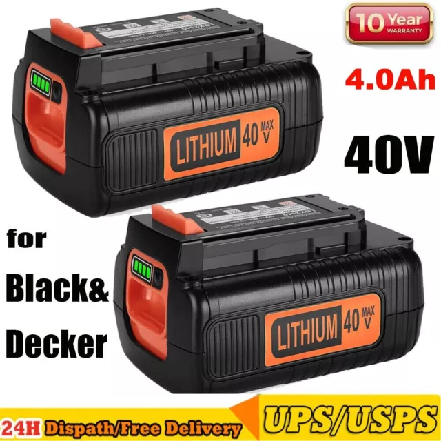 2PACK 40V Lithium Battery for Black and Decker LBXR36 40 Volt Max LBX2040 LBXR20