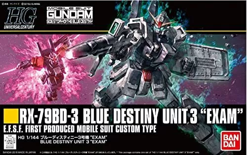 Kit de plástico de examen Gunpla 1/144 Bandai HGUC Gundam RX-79BD-3 Blue Destiny Unit 3