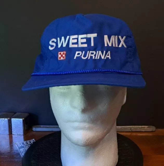 Vintage Blue SWEET MIX Purina Farmer Trucker Cap w/ Rope Trim