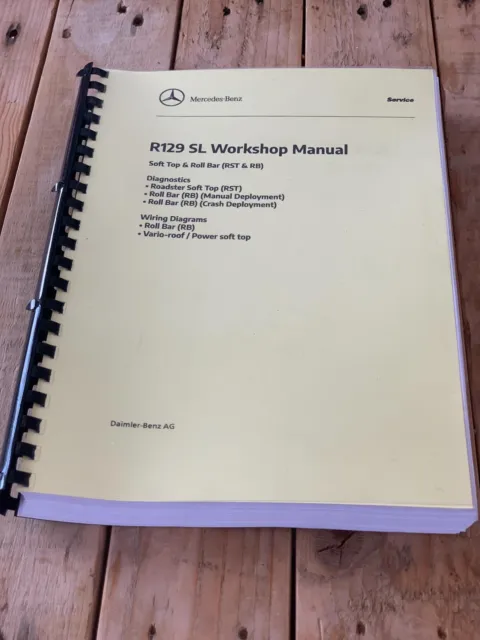 Mercedes R129 SL Workshop Diagnostic Manual: Soft Top and Roll Bar